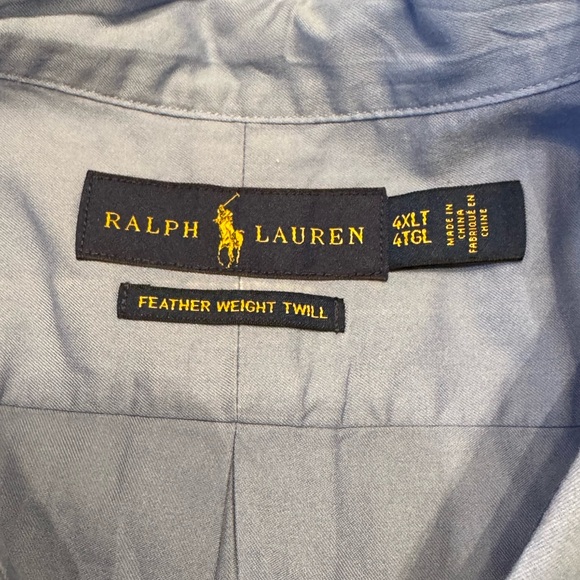Ralph Lauren Men's Feather Weight Twill Light Blue 4XLT Yellow Pony - Picture 5 of 10